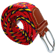 Bassin and Brown Cross Stripe Woven Belt - Red/Navy/Yellow