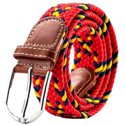 Bassin and Brown Cross Stripe Woven Belt - Red/Navy/Yellow