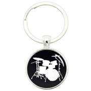Bassin and Brown Drum Kit Key Ring - Black/White