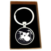 Bassin and Brown Drum Kit Key Ring - Black/White