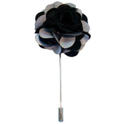 Bassin and Brown Floral Jacket Lapel Pin - Black/Light Grey