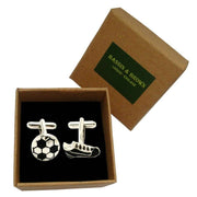 Bassin and Brown Football Cufflinks - Silver/Black