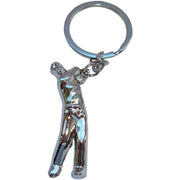 Bassin and Brown Golfer Key Ring - Silver