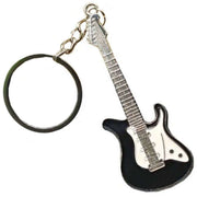 Bassin and Brown Guitar Key Ring - Black/White/Silver