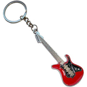 Bassin and Brown Guitar Key Ring - White/Red