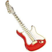 Bassin and Brown Guitar Lapel Pin - Red/White