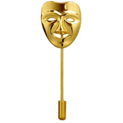 Bassin and Brown Happy Mask Lapel Pin - Gold