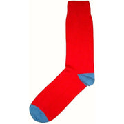Bassin and Brown Heel and Toe Socks - Red/Blue