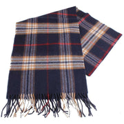 Bassin and Brown Hill Tartan Wool Scarf - Navy/Brown/White