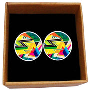 Bassin and Brown Jagged Stripe Cufflinks - Multi-colour