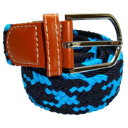 Bassin and Brown Jagged Stripe Woven Belt - Blue/Black