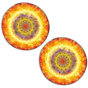 Bassin and Brown Kaleidoscope Flower Cufflinks - Yellow/Orange