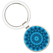 Bassin and Brown Kaleidoscope Flower Key Ring - Blue