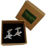 Bassin and Brown Kangaroo Cufflinks - Silver