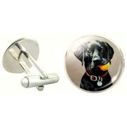 Bassin and Brown Labrador Cufflinks - Black