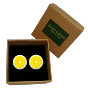 Bassin and Brown Lemon Fruit Cufflinks - Yellow