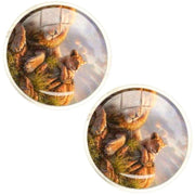 Bassin and Brown Lion Family Cufflinks - Beige/Green/Blue