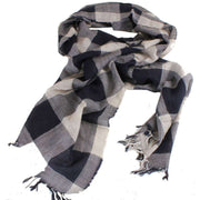 Bassin and Brown Meagan Check Wool Scarf - Beige/Black/Grey