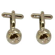 Bassin and Brown Mini Flower Globe Cufflinks - Silver