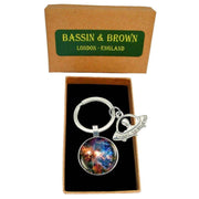 Bassin and Brown Nebula Key Ring - Blue/Brown/Green/White