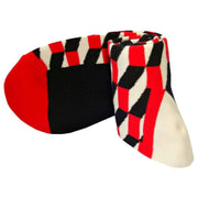 Bassin and Brown Opitical Check Socks - Black/Red/White