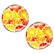 Bassin and Brown Oranges and Lemons Cabachon Cufflinks - Orange/Yellow