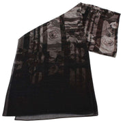 Bassin and Brown Pagoda Floral Wool Scarf  - Black/Grey