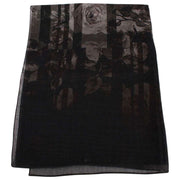 Bassin and Brown Pagoda Floral Wool Scarf  - Black/Grey