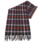 Bassin and Brown Parker Check Wool Scarf - Charcoal/Pink/Red