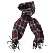 Bassin and Brown Parker Check Wool Scarf - Charcoal/Pink/Red