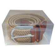 Bassin and Brown Plain Elasticated Woven Belt - Beige