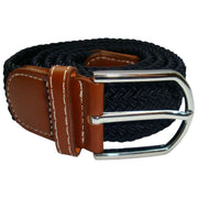 Bassin and Brown Plain Elasticated Woven Belt - Navy