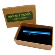 Bassin and Brown Plain Metallic Tie Bar - Blue