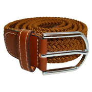 Bassin and Brown Plain Woven Belt - Bronze