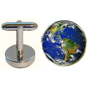 Bassin and Brown Planet Earth Cufflinks - Blue/Green