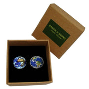 Bassin and Brown Planet Earth Cufflinks - Blue/Green