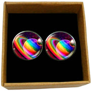 Bassin and Brown Planets and Rings Cufflinks - Multi-colour