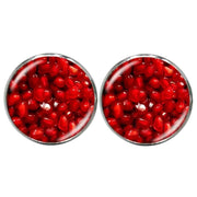 Bassin and Brown Pomegranite Fruit Cufflinks - Red