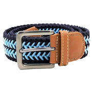 Bassin and Brown Pullar Arrow Stripe Woven Belt - Navy/Blue