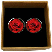 Bassin and Brown Rose Cufflinks - Red