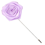 Bassin and Brown Rose Flower Lapel Pin - Lilac