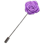 Bassin and Brown Rose Flower Lapel Pin - Lilac