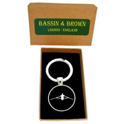 Bassin and Brown Rower Key Ring - Black/White