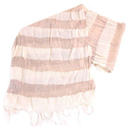 Bassin and Brown Royle Horizontal Striped Scarf - Beige/Fawn