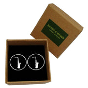 Bassin and Brown Saxophone Cufflinks - Black/White