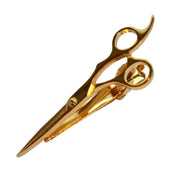Bassin and Brown Scissors Tie Bar - Gold
