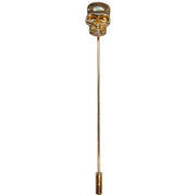 Bassin and Brown Skull Lapel Pin - Silver