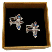 Bassin and Brown Spitfire Plane Cufflinks - Silver