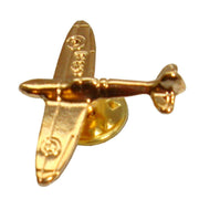 Bassin and Brown Spitfire Plane Lapel Pin - Gold