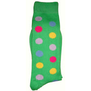 Bassin and Brown Spotted Midcalf Socks - Green/Multi-colour